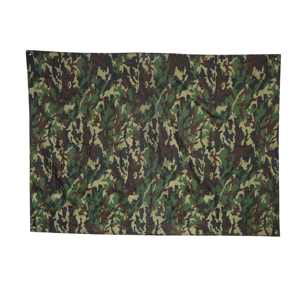 Alomejor Green Tent Tarp Rainproof Portable Camouflage Tent Tarp Sheet Camping Shelter For Outdoor Hiking Hunting(2 * 2米)