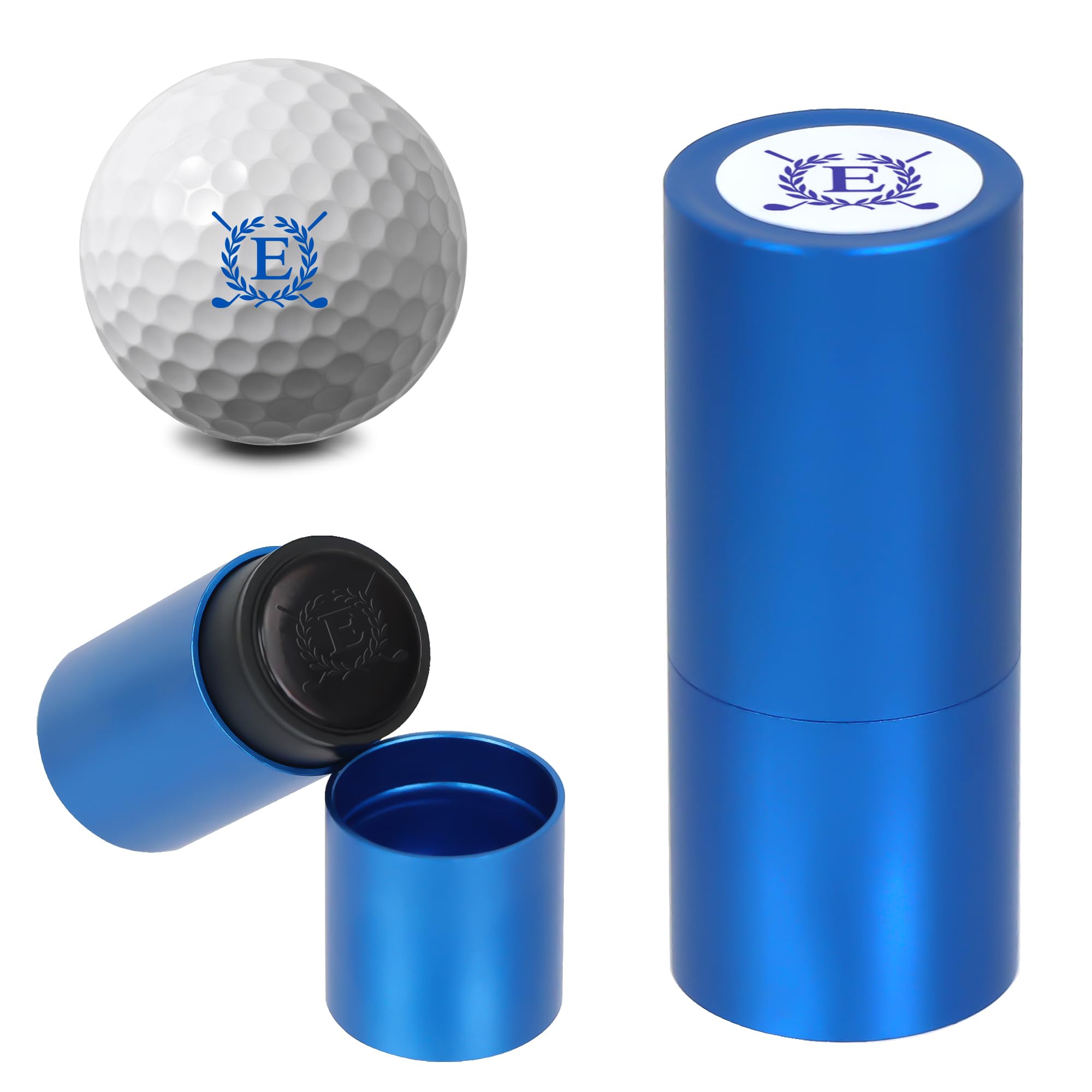 LACGO Golf Ball Stamp, Golf Ball Stamper, Reusable Self-Inking Golf Ball Stamp Marker to Identify Golf Balls, Golf Gifts Golf Accessories for Men and Women Golfers (Letter E)
