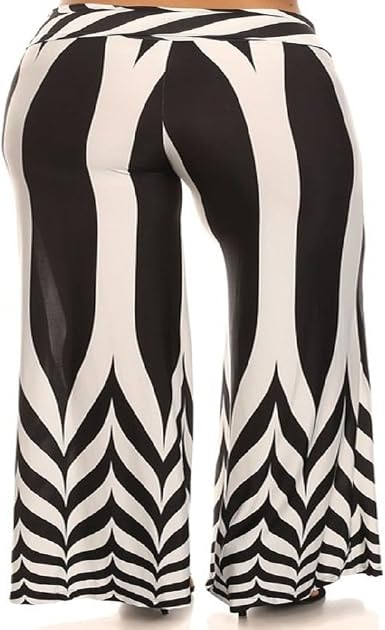Amazon.com: Plump y fabuloso mujer negro y blanco Palazzo Bolero ancho  llamarada pantalones pierna, Palazzo, 1x, Blanco y Negro : Ropa, Zapatos y  Joyería