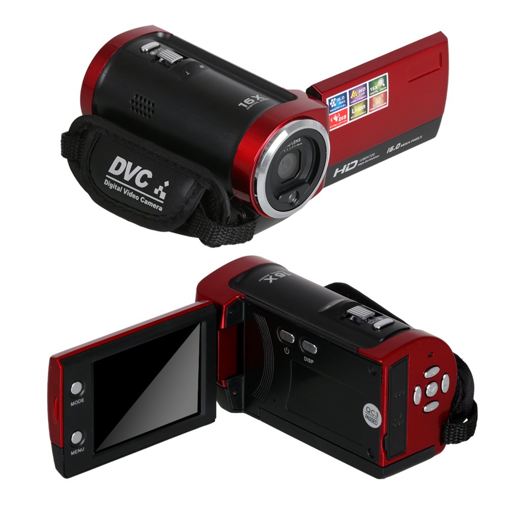 H-DV Fashion New 2.7" TFT LCD 16MP HD 720P Digital Video Recorder Camera 16x Digital ZOOM DV,Red