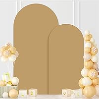 Vista 17 de MODFUNS Cubierta de Arco de Boda de 6 pies Beige de Spandex Cubiertas de Arco Chiara Cubierta de Telón de Fondo de Arco para Cubiertas de Arco Telón