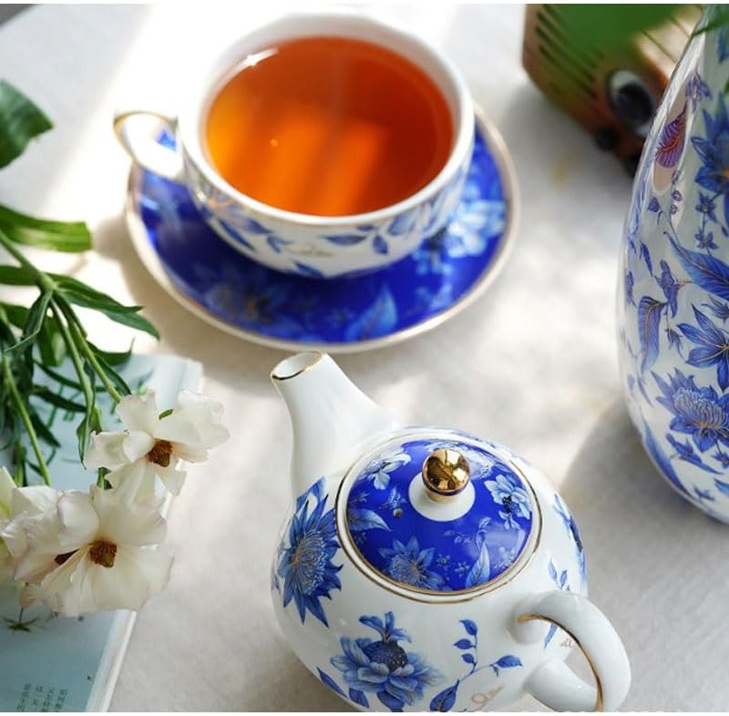 Tea Set Teacup White European Teapot Pot Cup Person Drinking Flower