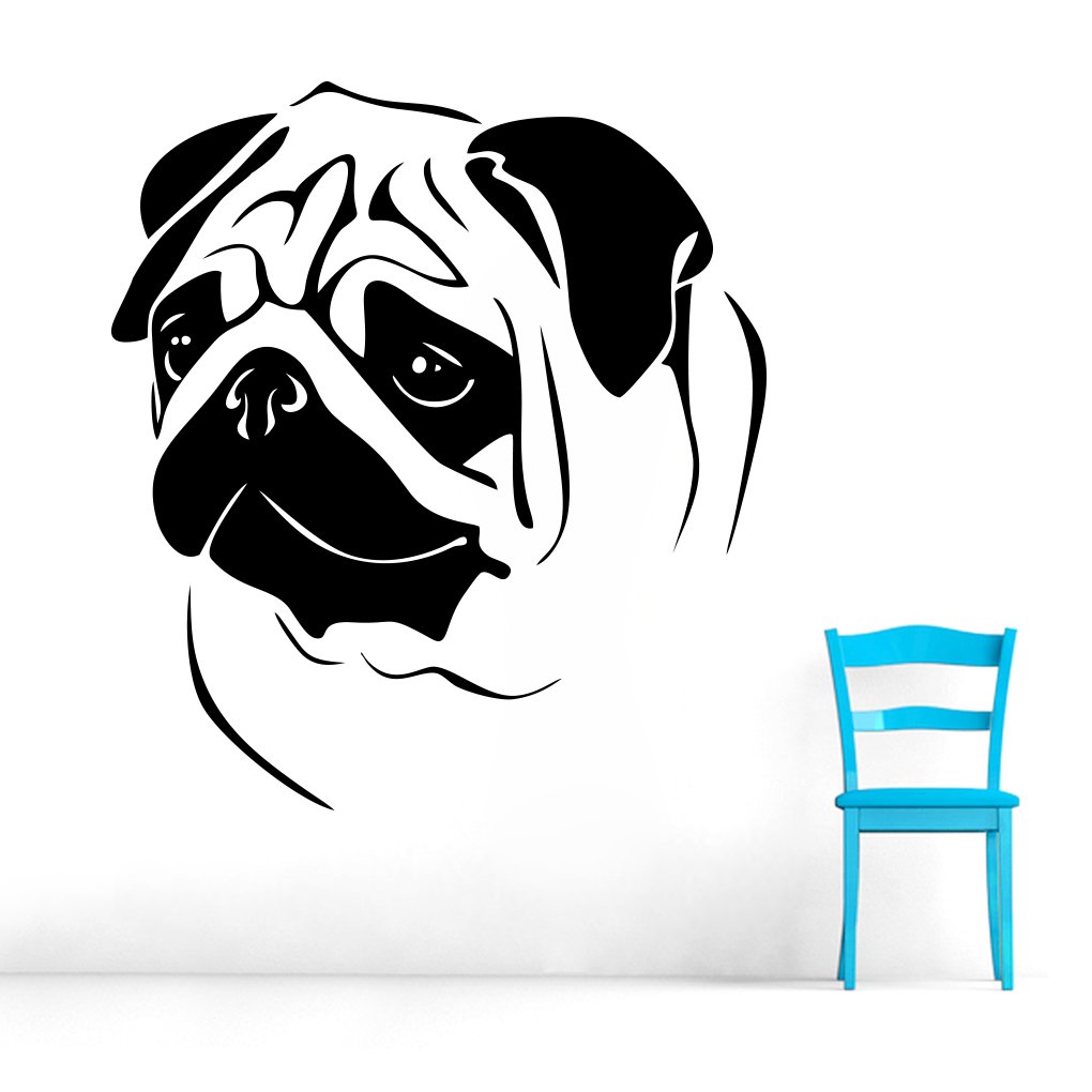 DECOR Kafe Home Decor Pug Wall Sticker, Wall Sticker for Bedroom, Wall Art, Wall Poster (PVC Vinyl, 60 X 66 CM) (B00WO8K8NK) Amazon Price History, Amazon Price Tracker