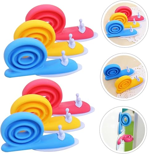 Miniatura 9 de NOLITOY 12 piezas de clip para puerta de bebé, tope decorativo de puerta de bebé, protector de pellizco de puerta de caricatura, protector de dedos
