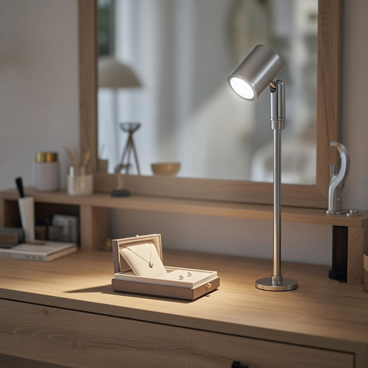PRETYZOOM Spot Led RéGlable Pour Vitrine Bijoux 8.46X1.18X0.91 Pouces LumièRe Naturelle 4000-4200K Petit Projecteur Led Portable Pour ÉClairage IntéRieur Cabinet Bijoux