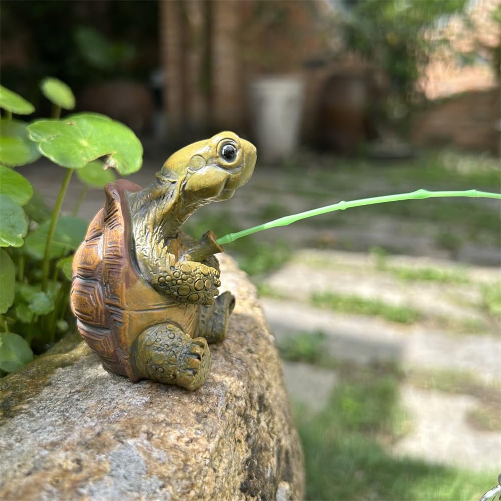 Amazon.co.jp: tonntyann ガーデニング 亀 置物 釣りをするカメ 庭
