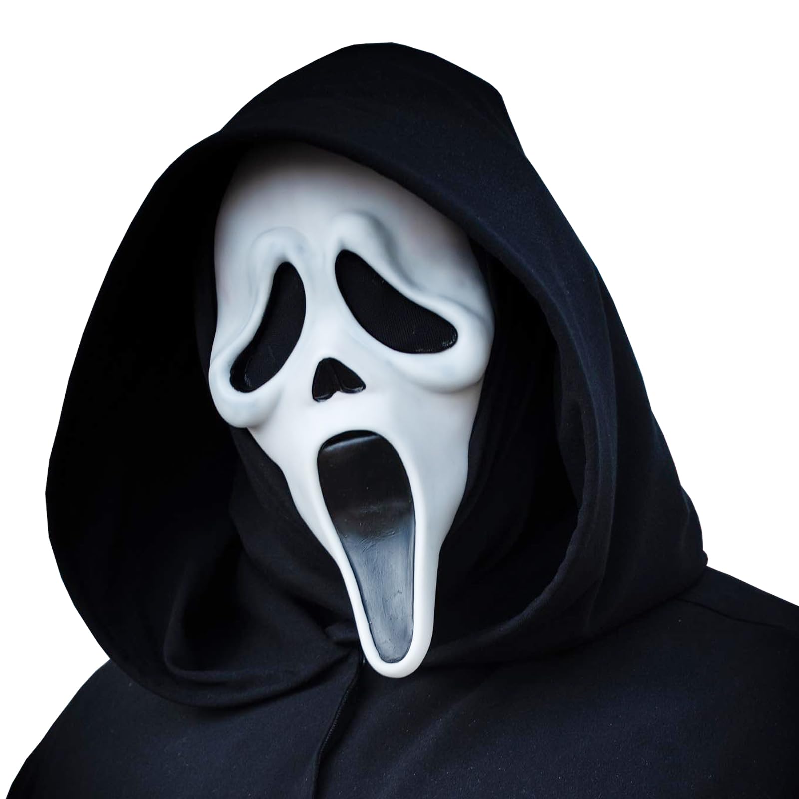 Halloween Scary Mask for Adults, Realistic Horror Latex Half Face Mask with Hood, Reusabl…
