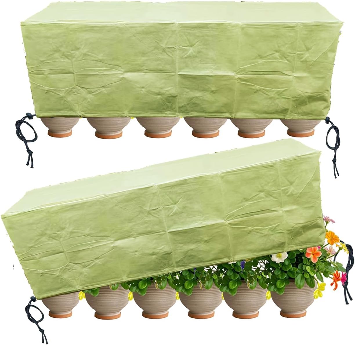 EJW Planter Cover, Plant Covers Freeze Protection,4 Pack 59"*17.7"x15.7" Planter Covers for Winter, Frost Cloths for Outdoor Plants, Raised Bed Covers for Winter.