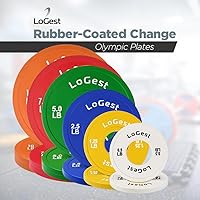 Vista 5 de Logest Pair Olympic Plates - Barbell Weights Set of 2 Weight Plates for Olympic Bars Perfect for Strength Training Plates Exercise Balance Increase