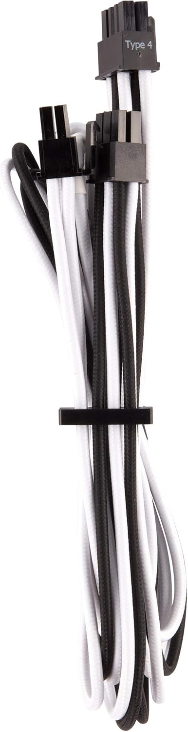 Super Sale 🛒 CORSAIR Premium Individually Sleeved PSU Cables Starter Kit – White/Black, 2 Yr Warranty, for Corsair PSUs