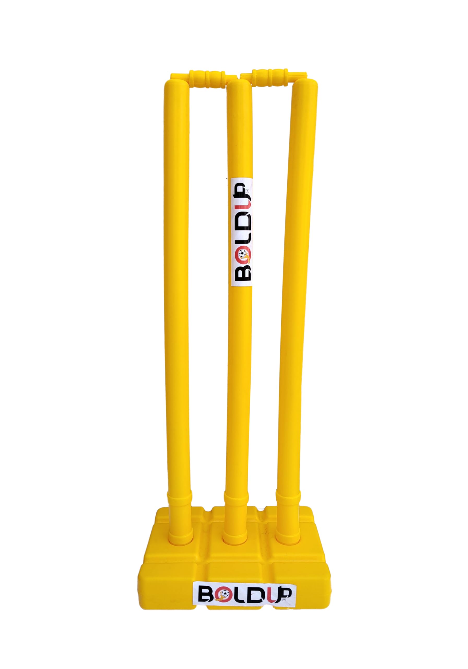 Professional Cricket Wicket Set, Yellow Plastic Stumps with Base, Training and Practice Equipment 1 Set Yellow Full Size-image-42