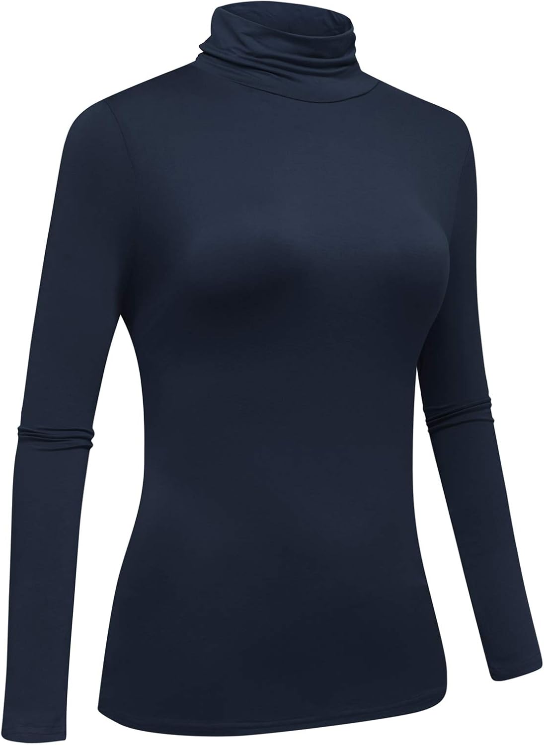 OThread & Co. Women's Long Sleeve Turtleneck T-Shirt Basic Stretch Layer Comfy High Neck Top - Image 3