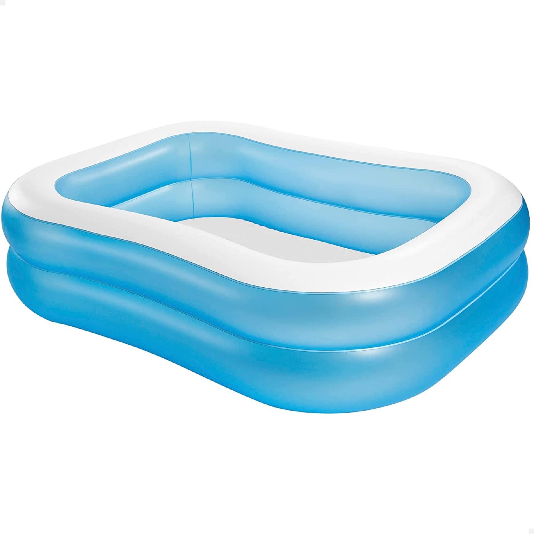 VWretails® Indoor/Outdoor Rectangular Swimming Pool, White Blue, Family Pool, 203 x 152 x 48 cm-image-0