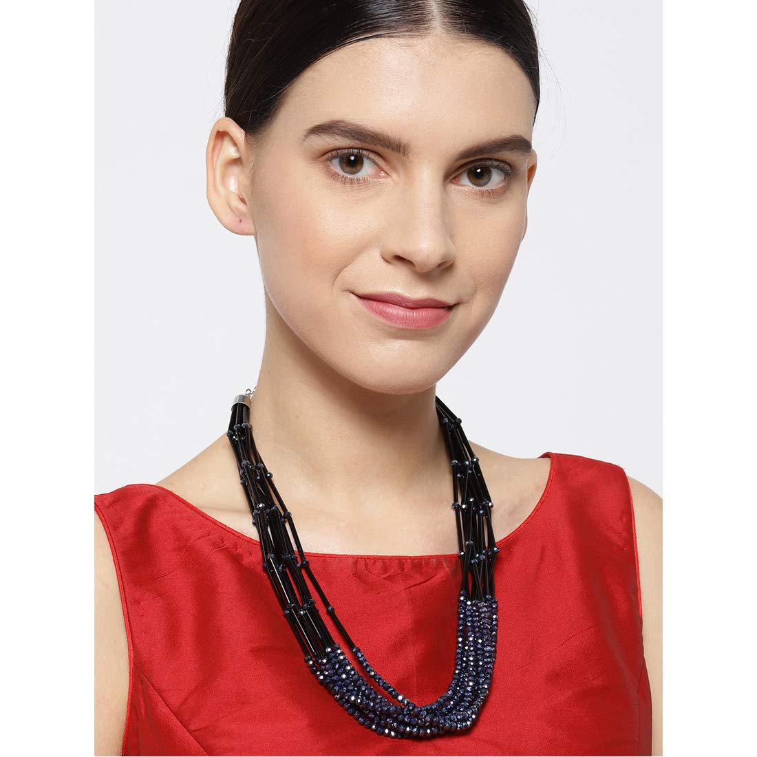 Copper-Plated Multi-Strand Beaded Necklace