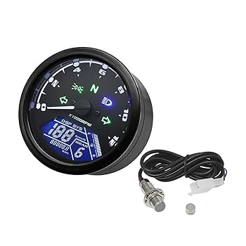 バイク メーター スピードメーター タコメーター Amazon | 汎用 バイク用 オートバイ マルチメーター デジタル
