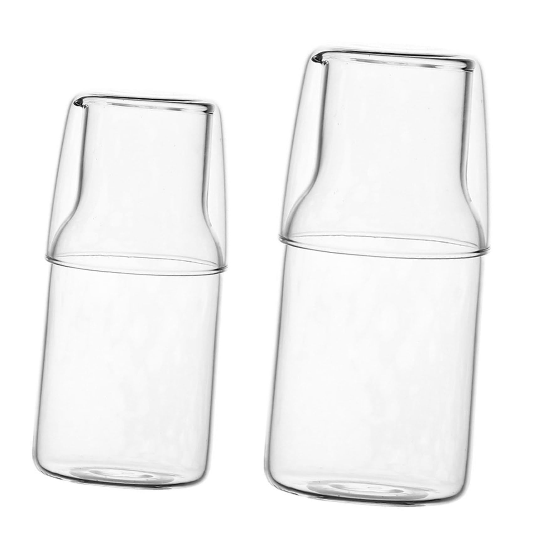 2 Stück Glas Wasserkaraffe für Nachttisch, Transparente
