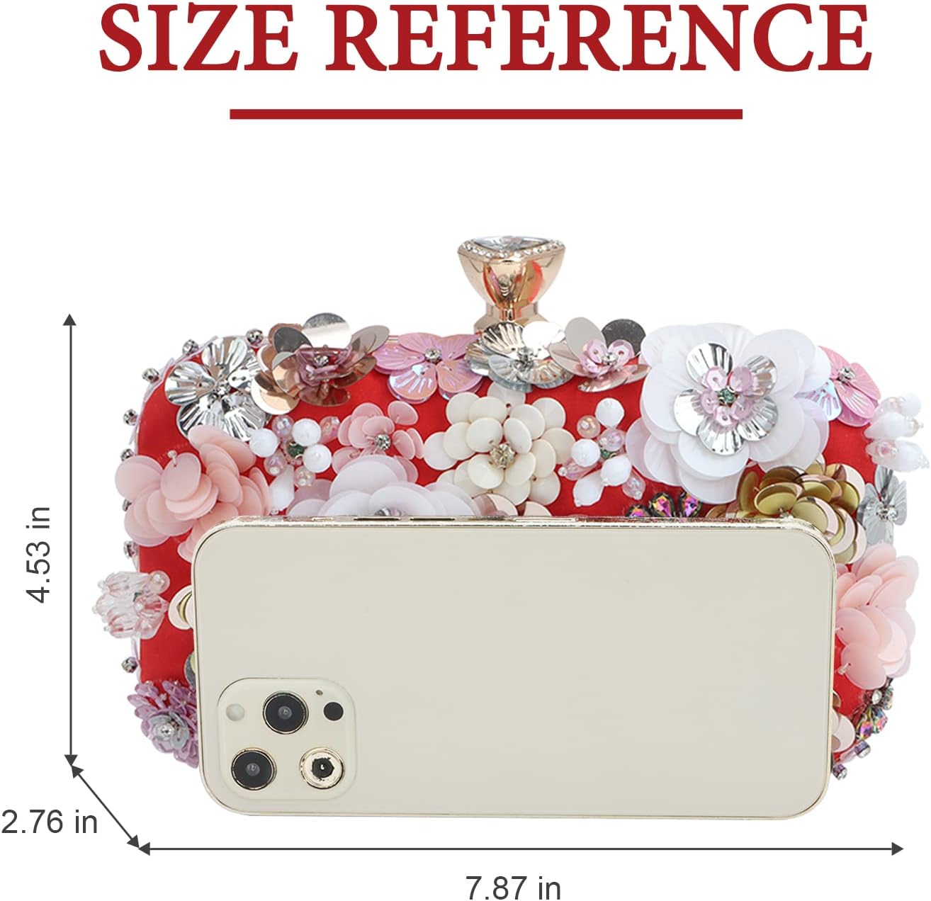 Lanpet Women Clutches Flower Evening Handbag Chain Strap Shoulder Bag - Image 2