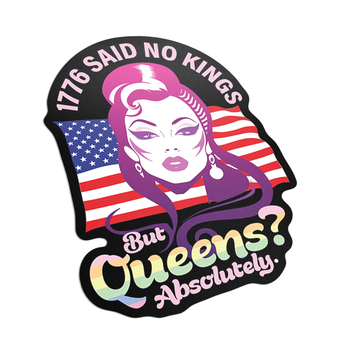 Autocollant Drag Queen LGBTQ+ et patriotique pour personnaliser votre ordinateur