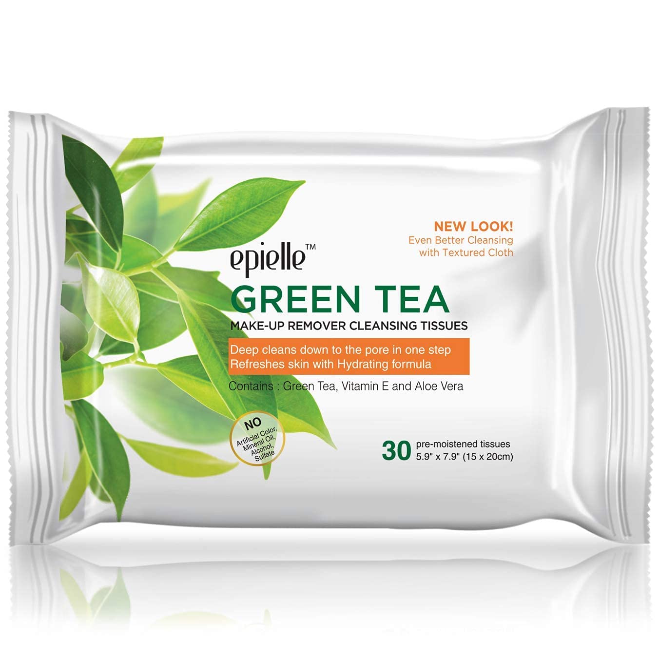 Epielle Makeup Remover Wipes, Remove Waterproof Mascara, Gentle Daily Facial Cleanser Towelettes with Collagen, Tea Tree & Aloe Vera, Stocking Stuffers, 30 Count (Pack of 6) - Image 7