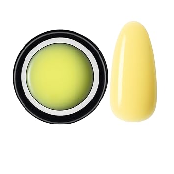 PINK MASK Builder Gel in a Pot 30g Baby Yellow, Nail Extension/Strengthener in a Pot, Hard Gel for Nails, Sculpting UV/LED Acrylic Manicure Nail Art