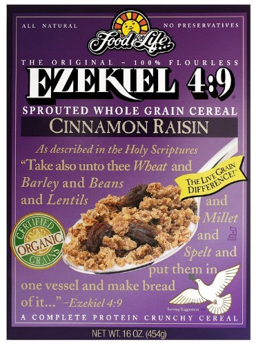 Food For Life Baking Co. Cereal - Organic - Ezekiel 4-9 - Sprouted Whole Grain - Cinnamon Raisin - 16 oz - case of 6