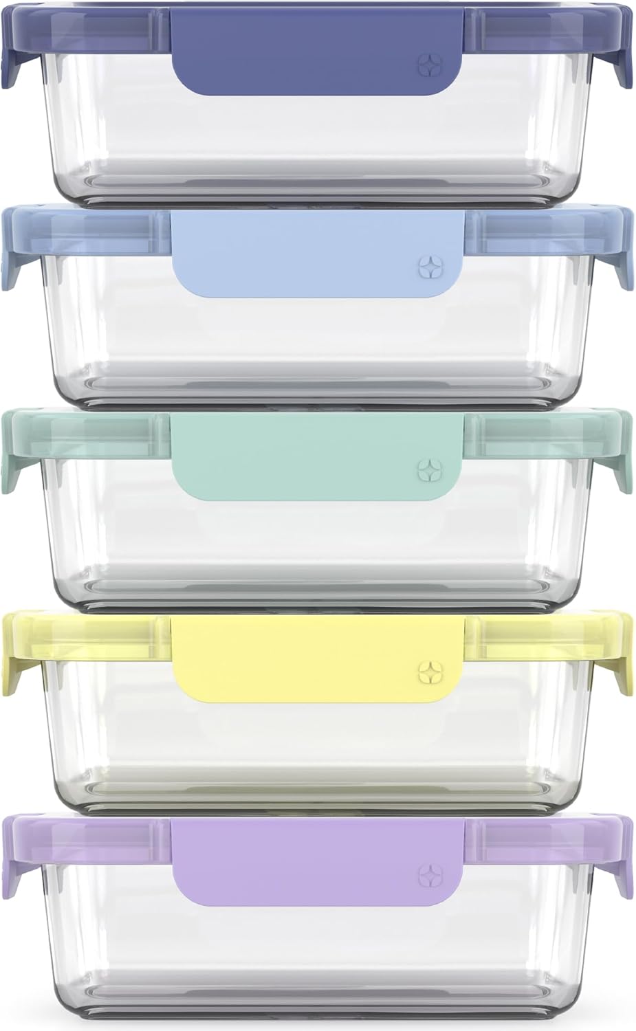 Ello 3.4 Cup 10Pc, 5 Pack Glass Meal Prep Sets LeakProof