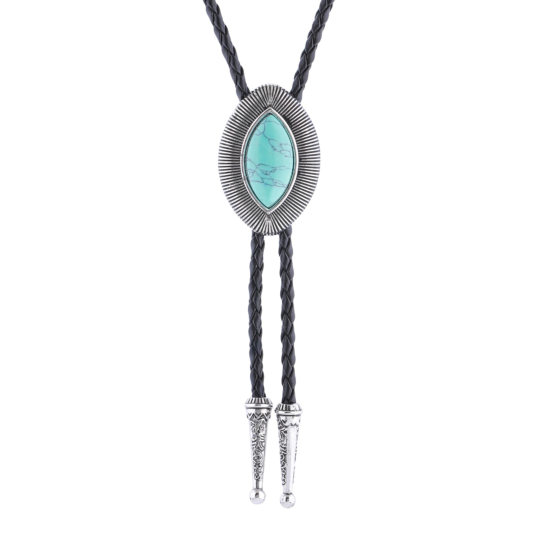 Btilasif Bolo Tie Brown for Men, Scorpion Luminous Stone Cowboy Tie Western Leather Necktie Necklace for Women