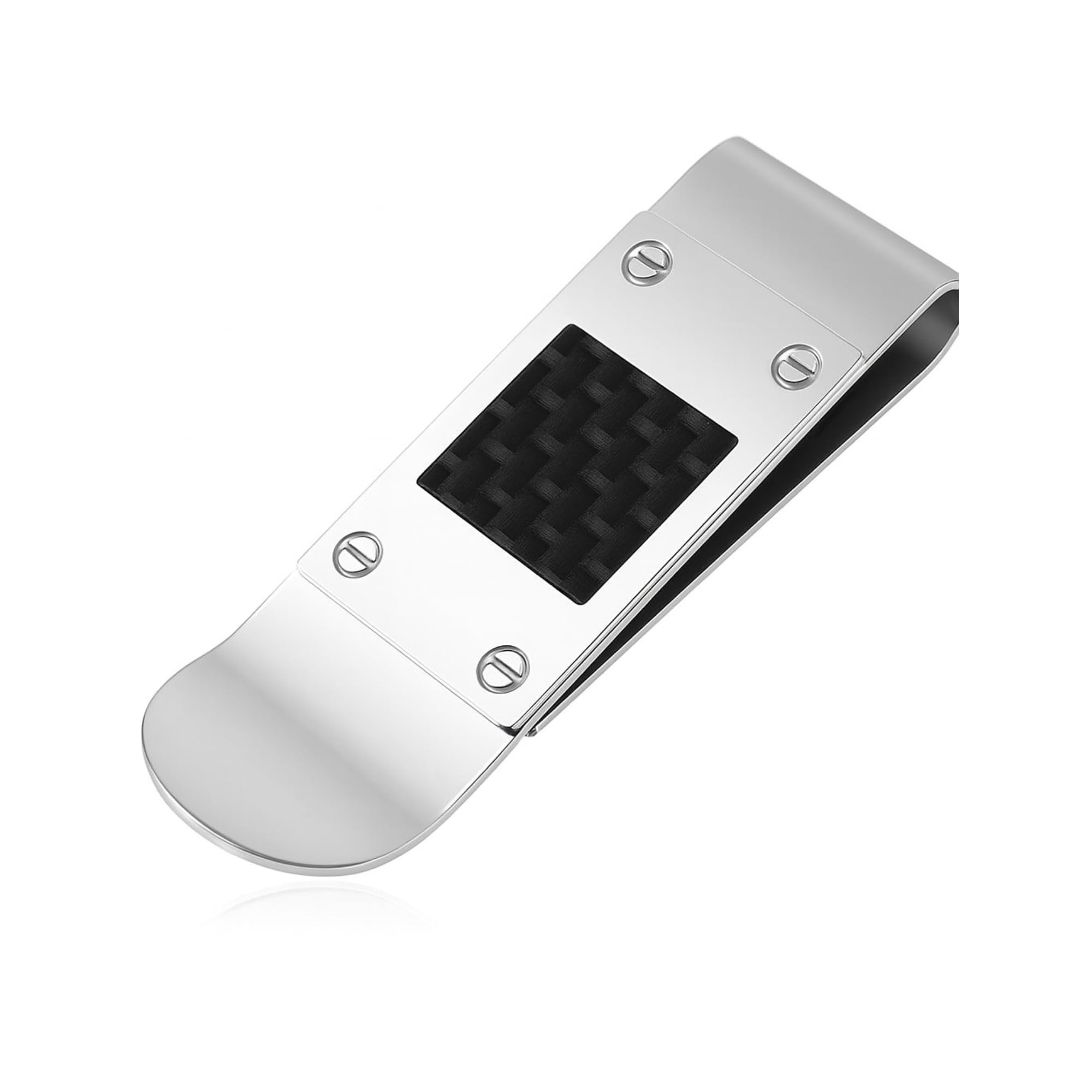 Porta Soldi Uomo Clip in Acciaio Inossidabile con Fibra di Carbonio – Fermasoldi Elegante e Resistente – Accessorio Minimal per Banconote e Carte – Idea Regalo Raffinata fsl026