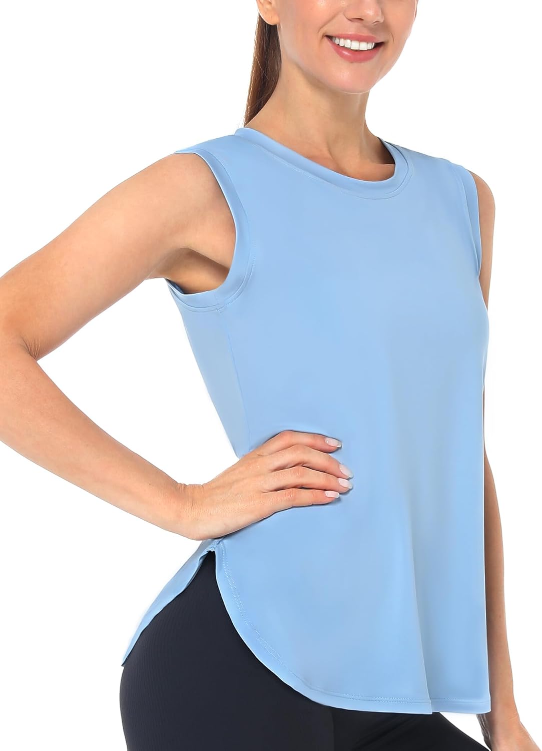 Workout Tank Tops for Women Sleeveless Athletic Yoga Quick Dry Exercise Running Shirts with Side Slit