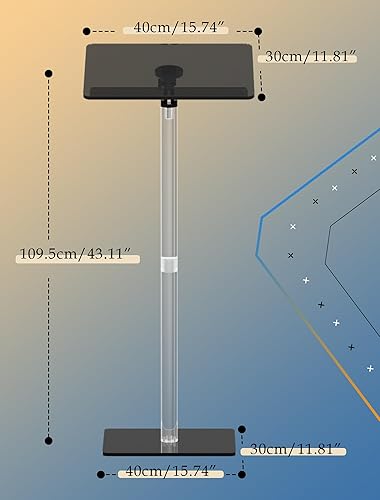 Miniatura 5 de HODLBIT Soporte de podio acrílico, púlpitos de 15.7 x 11.8 pulgadas para iglesias, ángulo ajustable, atriles y podios modernos grandes para aula,