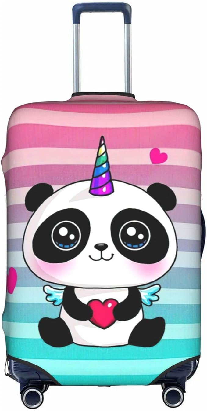 review Beautiful Panda Pattern Travel Luggage Protector Cover Washable Suitcase Covers With Concealed Zipper Elastic Protector Case M 22-24 In
