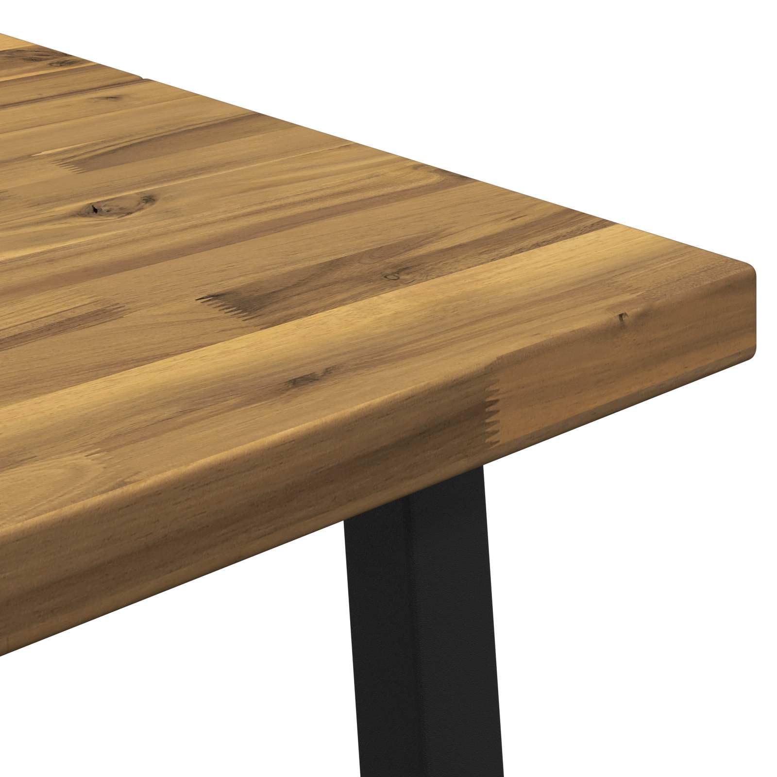 vidaXL 140 x 70 x 75 cm Lite Drewno Akacji biały i czarny Prostokątny