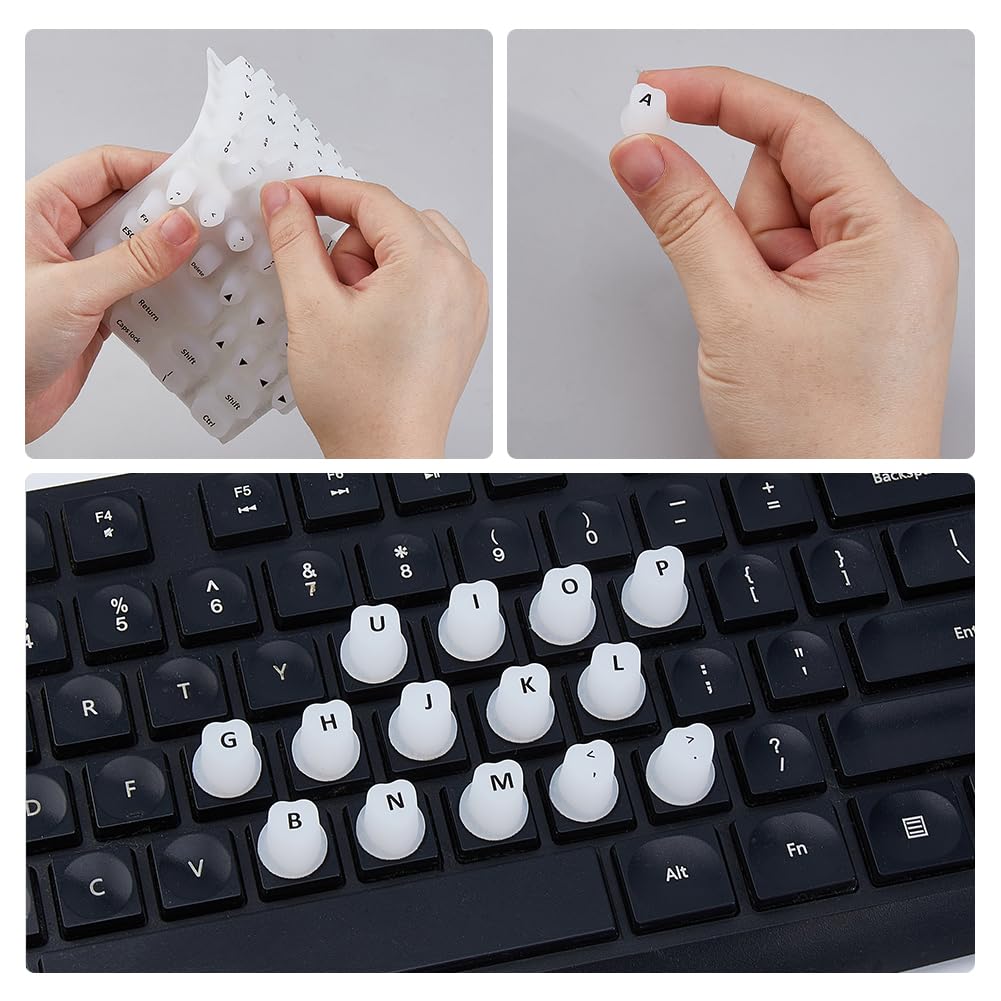 SUPERFINDINGS 2 Set di Divaricatori di Tasti Tastiera Trasparente Protezione per Unghie Adesivi per Tastiera Protezione di Colpo per Le Donne Con Unghie Lunghe