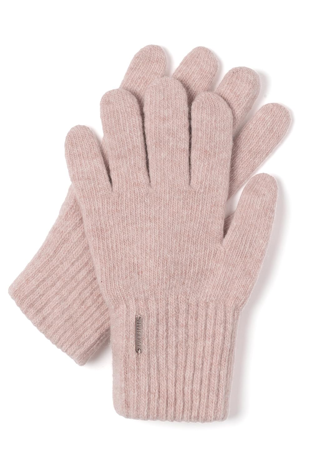 Vivisence Warm Woolen Winter Gloves For Women With Five Fingers Wide Welt Finish Soft And Warm Wool Blend Perfect For Cold Winter Days And Everyday Wear, Powder Pink,UNI