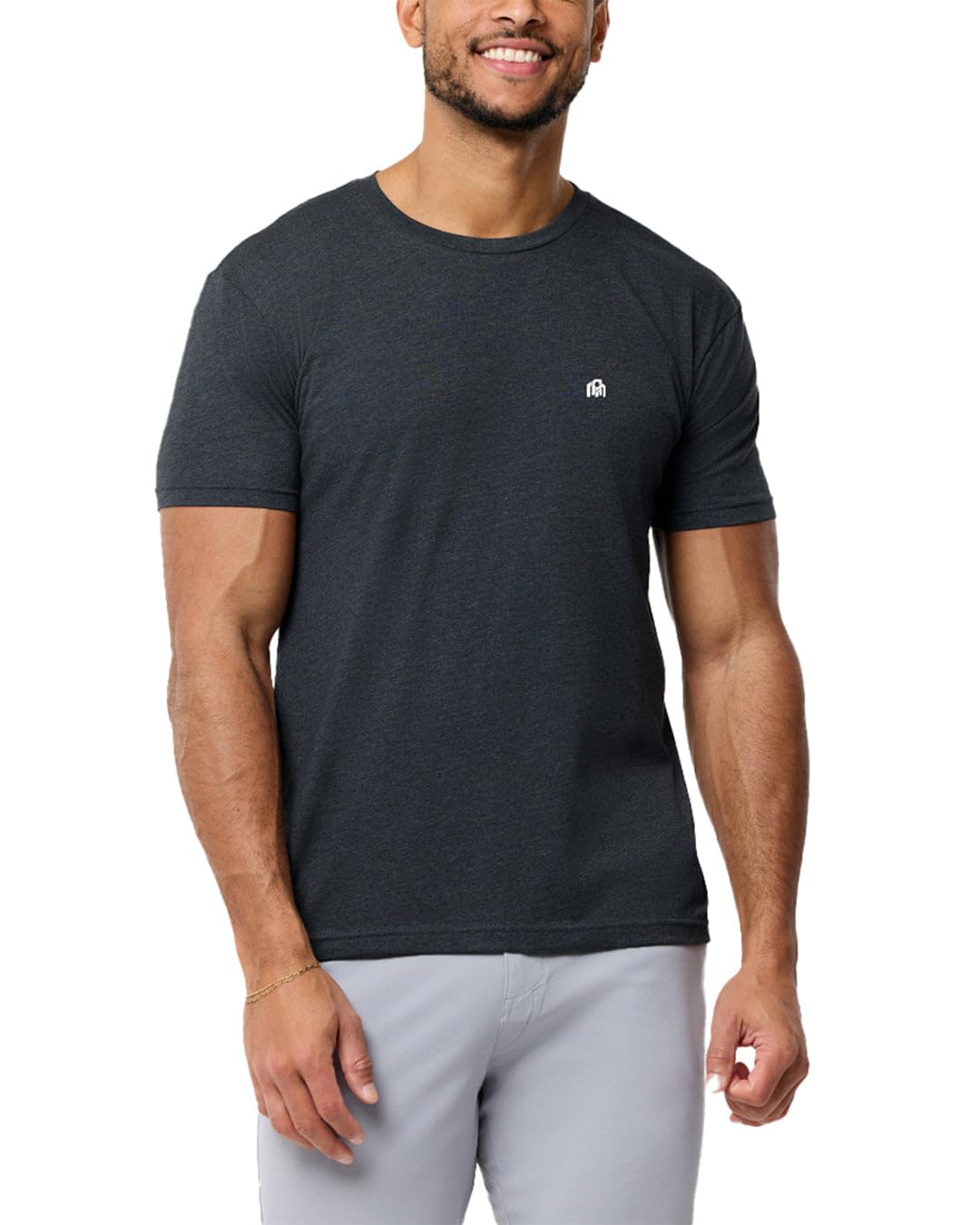INTO THE AMMens T Shirt with Logo - Short Sleeve Crew Neck Soft Fitted Tees S - 4XL Fresh Classic Basic Tshirts