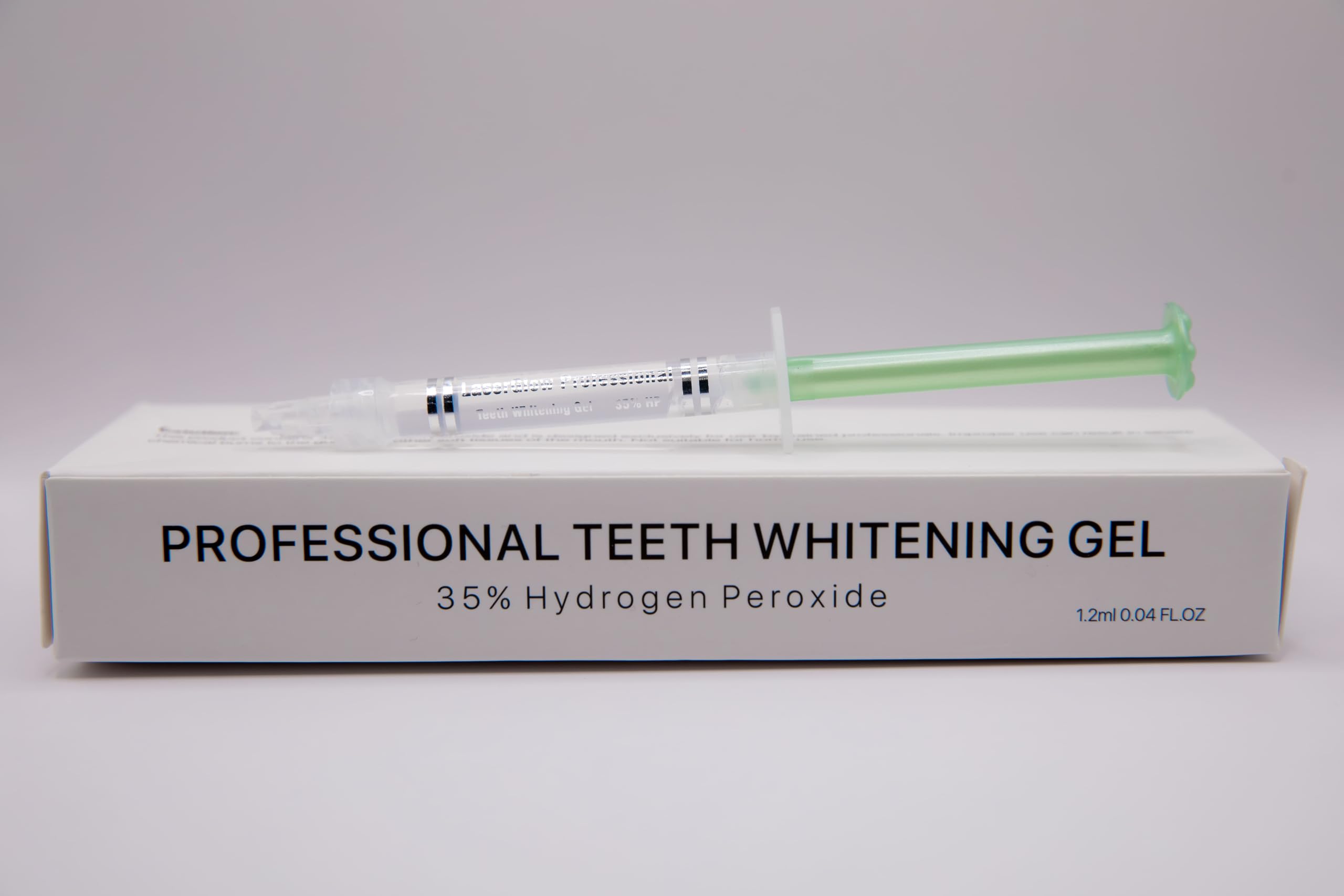 Professional Teeth Whitening Gel 35% Hydrogen Peroxide – LaserGlow Low-Sensitivity Enamel-Safe Formula | 1.2mL Precision Syringe | for Dentists, Medspas & Whitening Technicians