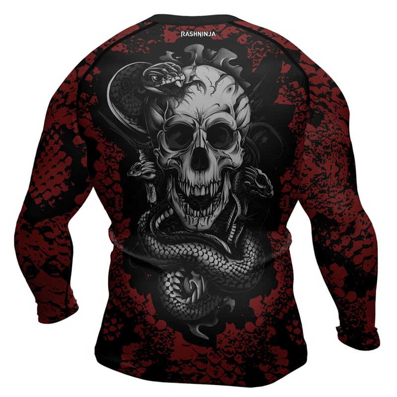 Snake Long Sleeve Jiu Jitsu Rash Guard for Men Baselayer Performance Compression Fightwear MMA BJJ Grappling3