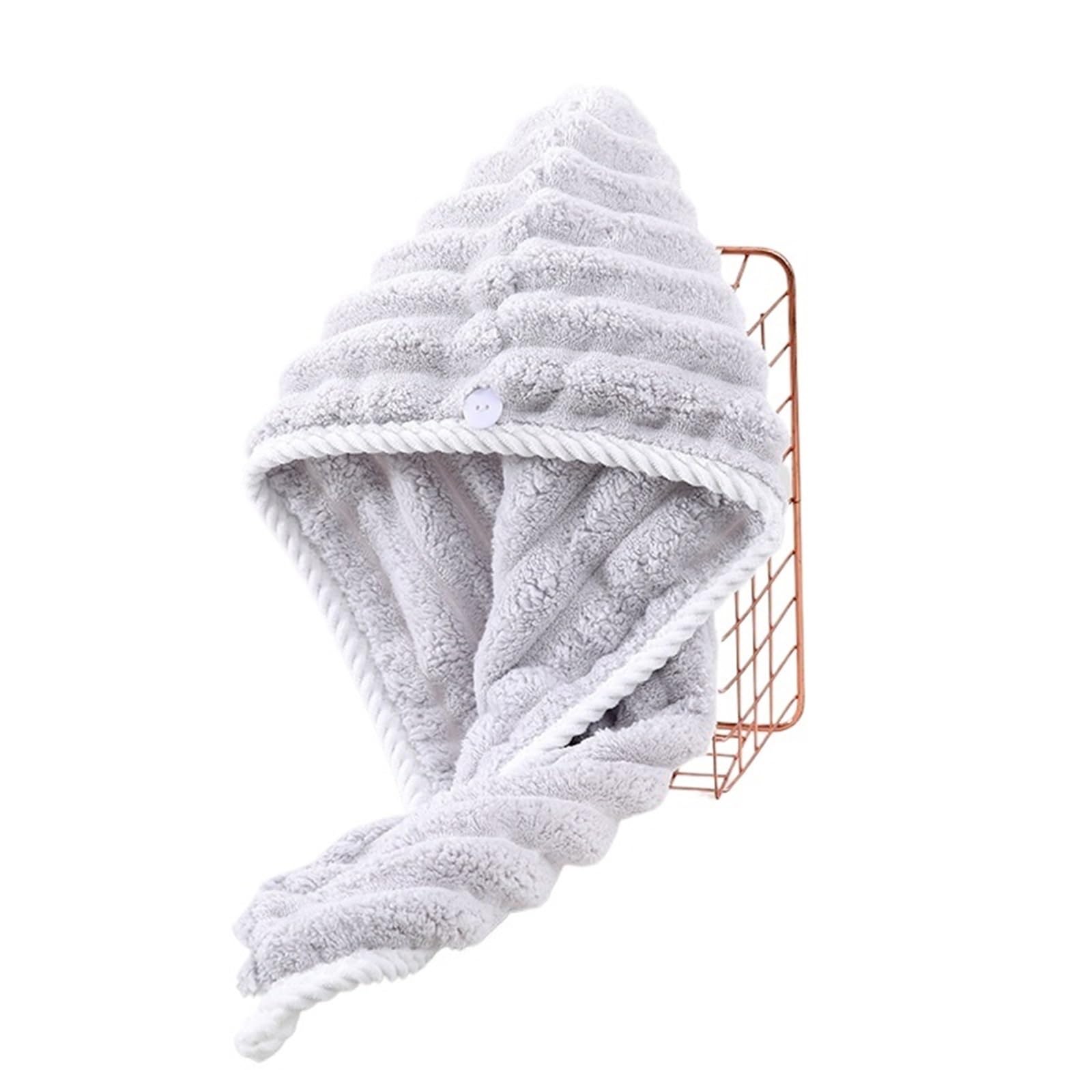SUODEBYY Hair Towel Dry Hair Cap For Women, Thickened And Super Absorbent Headscarf For Wiping, Quick Drying, Towel(Grey)