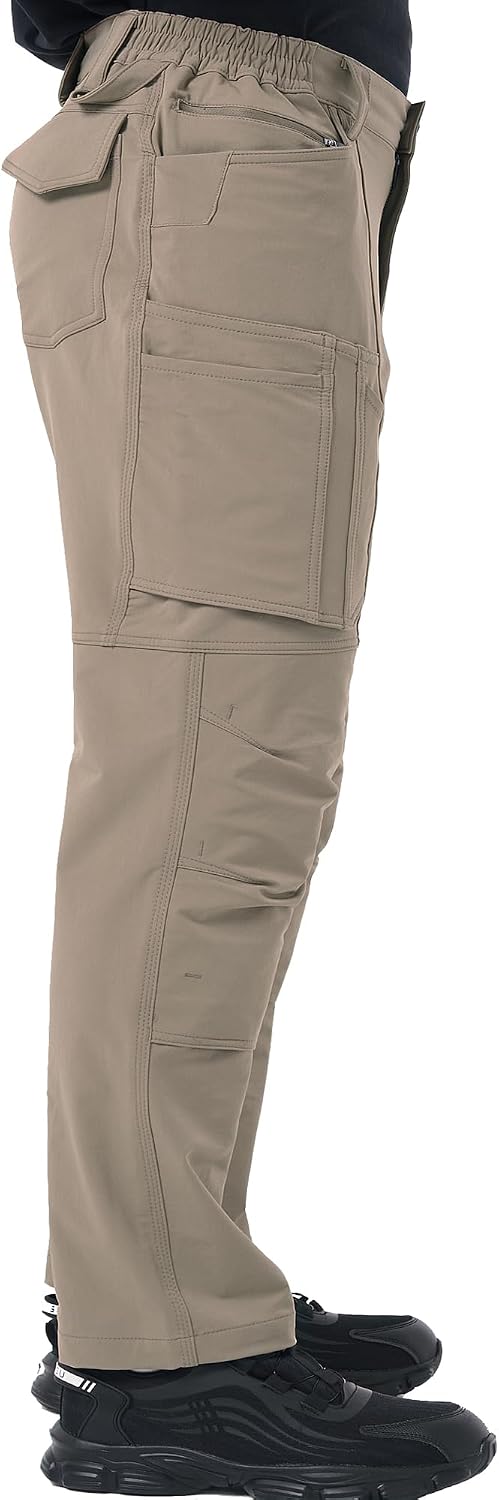 Men's 4 Way Stretch Outdoor Cargo Pants All Season with Multi Pocket Utility Work Pant