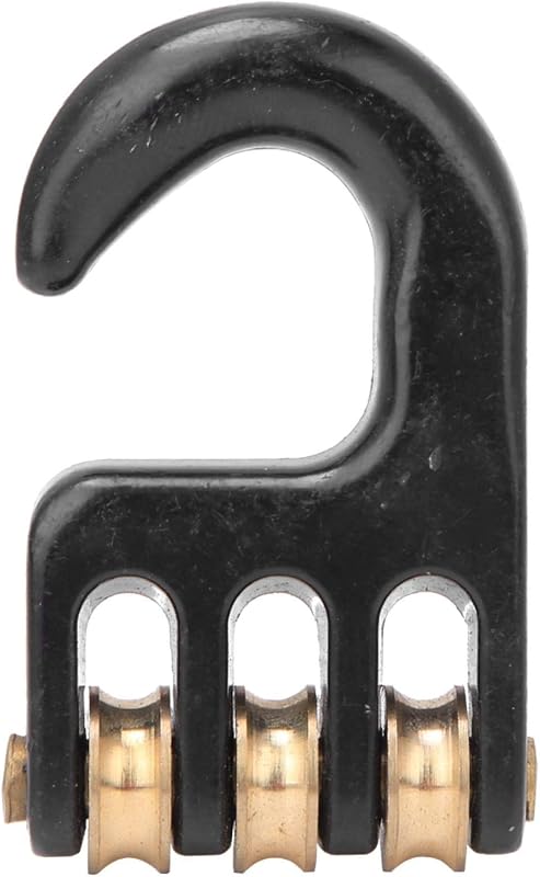 Joyzan Windsurf Rigging Pulley Hook, 3 Roller Windsurfing Wheel Water Sport | Strong Heavy Duty Aluminium Alloy Surf Hardware Accessory Replacement Universal Sail Ship Surfing Outdoor Boat Rowing Black