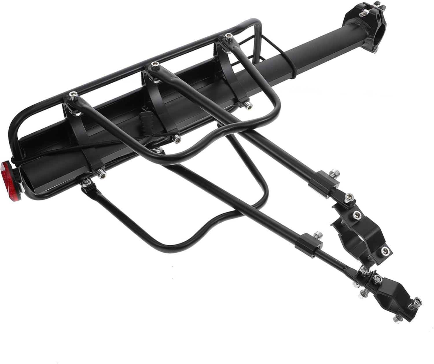 TOYANDONA Detachable Aluminum Alloy Bike Rear Cargo Rack Tail Light Strong Bearing Bike Carrier for Mountain and Road Bicycles for Commuting and Cycling Accessories