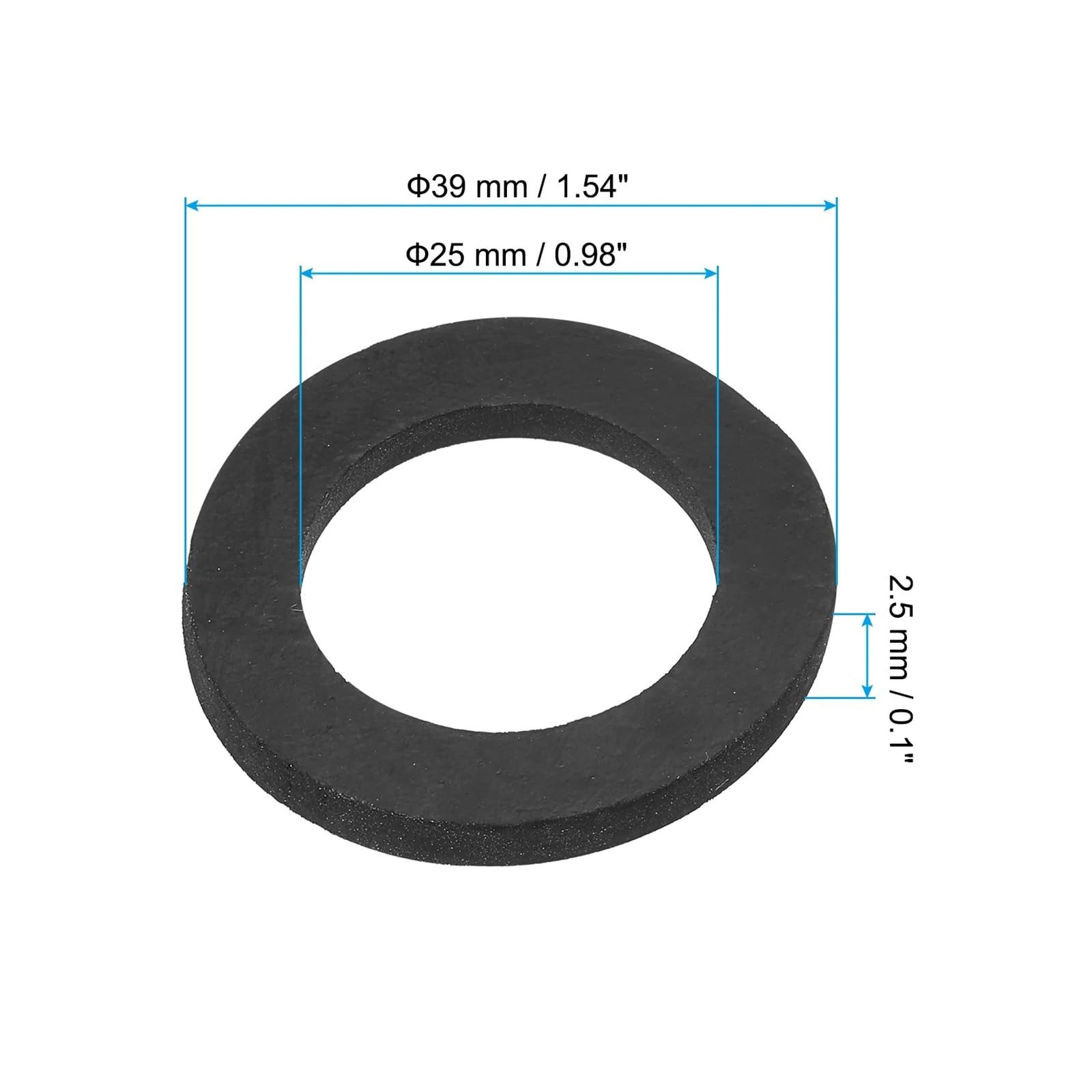 Arandela plana de goma negra, 16-120 Uds., M5 M6 M10 M15 M20 M25 M32, junta espaciadora de sellado for grifo, tubería, manguera de agua, perno de sujeción(5x13x1.5mm 24pcs)