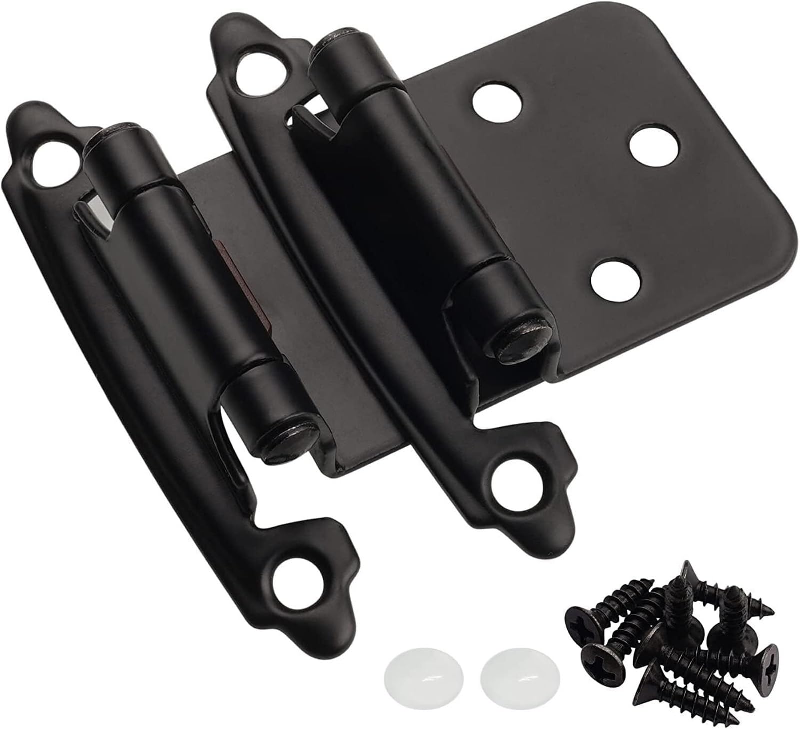 FQJYXWEWL 3/8" Inset Cabinet Hinges Matte Black Offset Self Closing 10Pcs