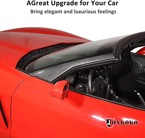 Miniatura 5 de 2 piezas de calcomanías de panel de pilar A de fibra de carbono suave para Chevrolet Corvette C6 2005-2013 Accesorios de moldeo de pilar A (negro)