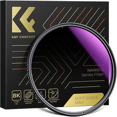 K&F Concept Filtro de lente GND8 suave de 2.638 in (3 topes) Filtro de densidad neutra graduada suave con 28 recubrimientos multicapa para lente de disponible en Yaxa El Salvador