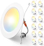Amico Recessed Lights 5/6 Inch, 6 Pack 5CCT LED Pot Lights, 2700K/3000K/4000K/5000K/6000K Selectable,12W Eqv 110W, 1050LM, Retrofit Downlight- ETL