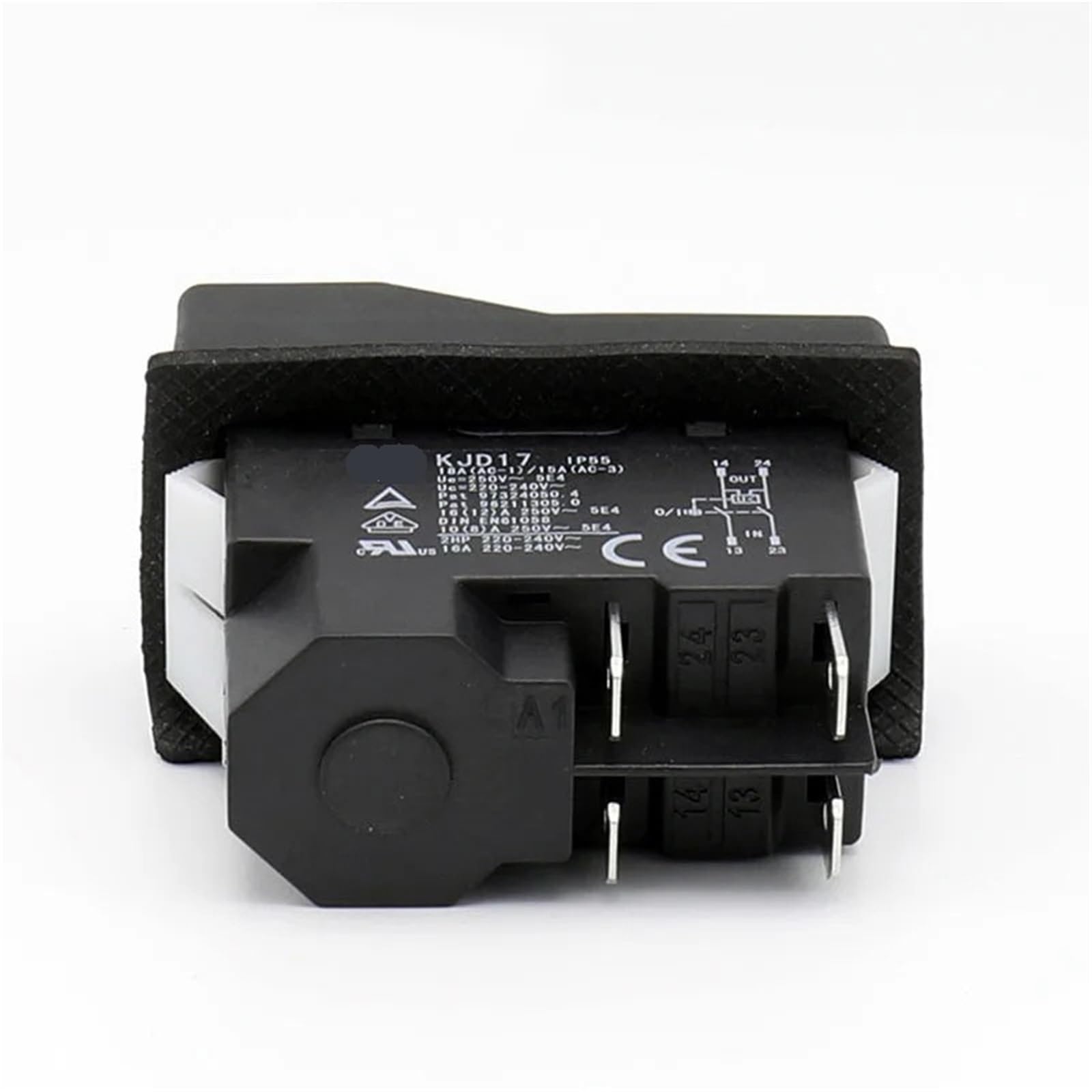 KJD17 - Interruptores de botón de arranque electromagnético for herramientas de jardinería, equipo de maquinaria, interruptor de seguridad impermeable IP55, 16 A, CA 250 V