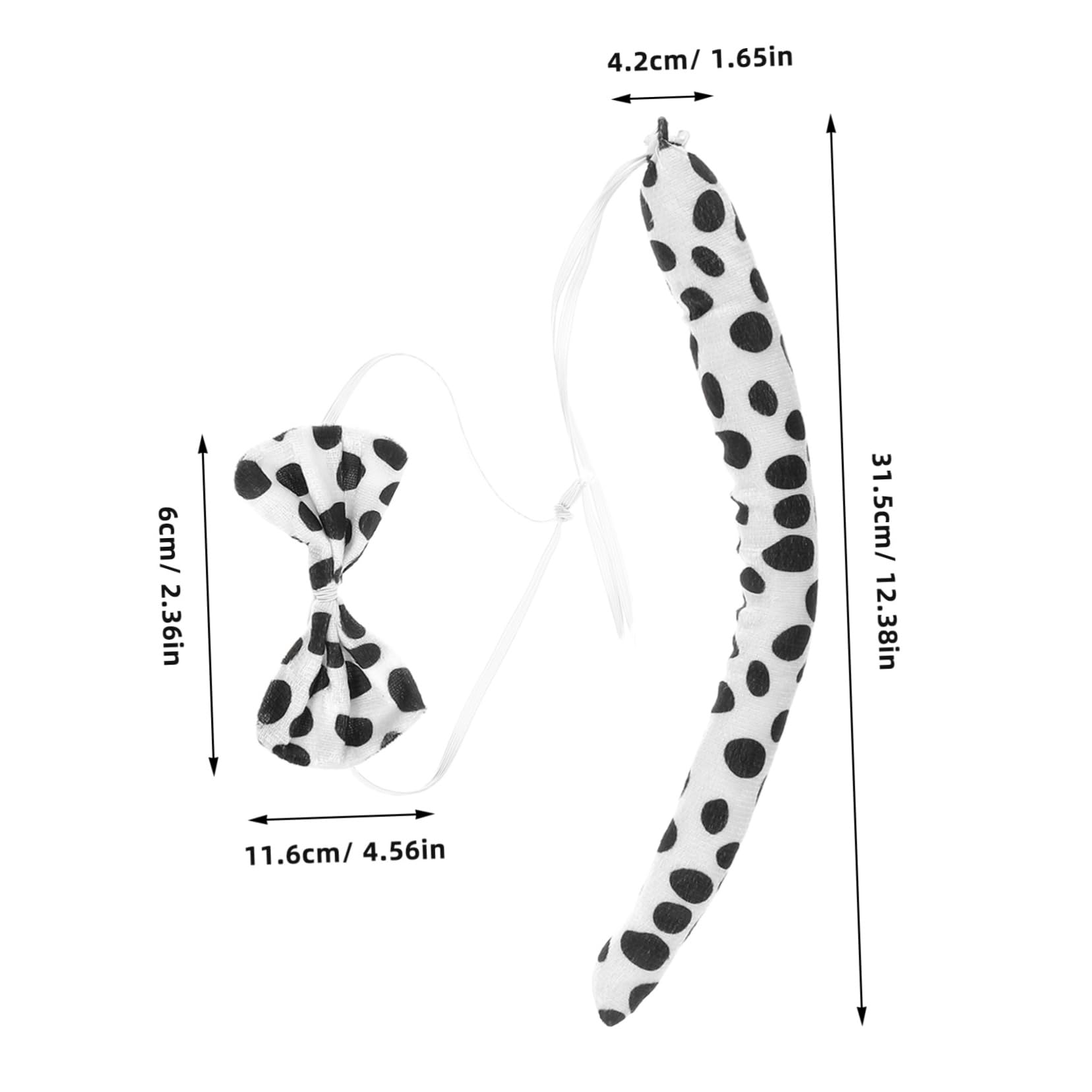 VANZACK 1Set Cute Dalmatian Headband with Bow Tie and Tail Adorable Puppy Costume Accessories for Dress Up Parties and Cosplay Fun