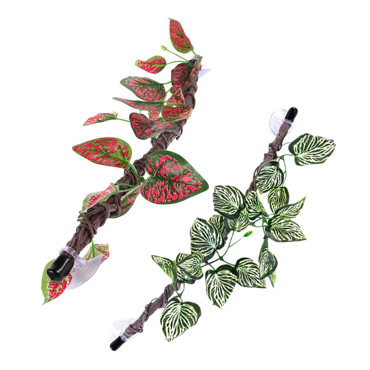 ORFOFE 2 Szt. Realistic Jungle Vines with Suction Cup for Reptile Tank Climbing Branches Flexible Terrarium Plant Decoration for Snakes Lizards Amphibians And Spiders