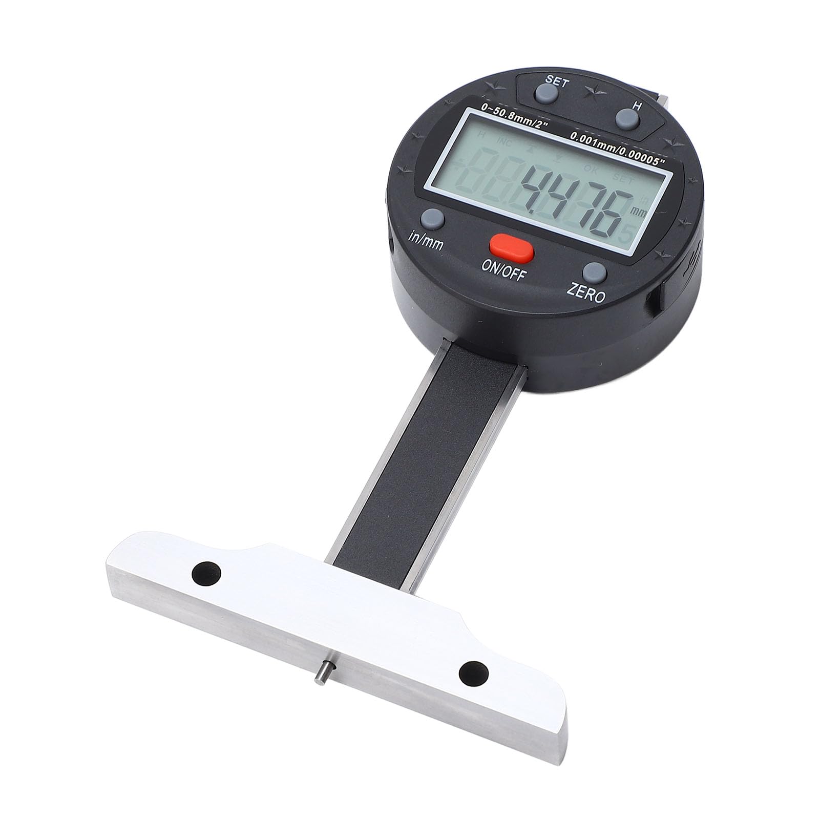 Medidor de profundidad digital Alta precisión 0 50,8 mm Micrómetro Barra delgada Pantalla LCD Puerto USB Medidor de profundidad electrónico para ingenieros profesionales Acero